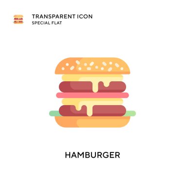 Hamburger vektör ikonu. Düz çizim. EPS 10 vektörü.