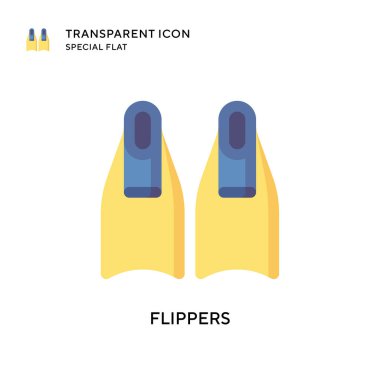 Flippers vektör simgesi. Düz çizim. EPS 10 vektörü.