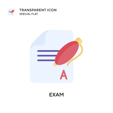 Sınav vektör simgesi. Düz çizim. EPS 10 vektörü.