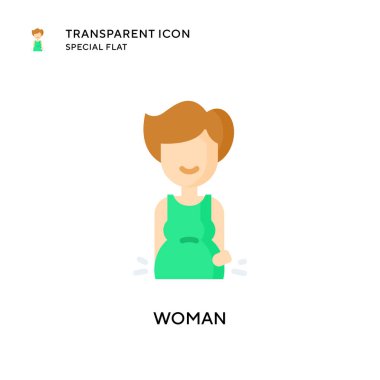 Kadın vektör simgesi. Düz çizim. EPS 10 vektörü.