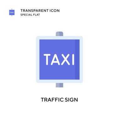 Trafik işareti vektör simgesi. Düz çizim. EPS 10 vektörü.