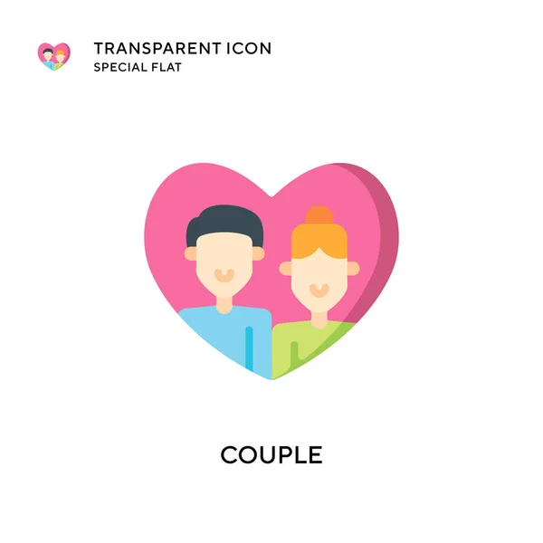 Icône Vectorielle Couple Illustration Style Plat Vecteur Eps — Image vectorielle