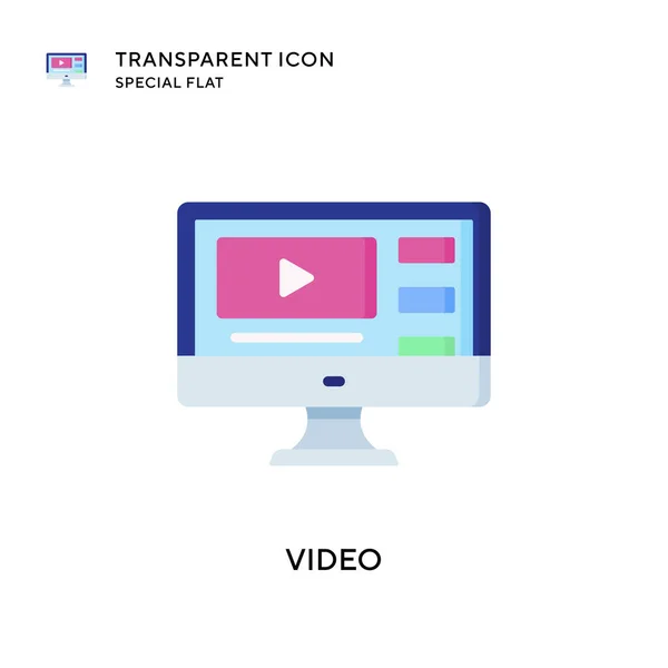 Video Vectoricoon Platte Stijl Illustratie Eps Vector — Stockvector