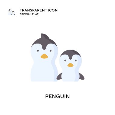 Penguen vektör simgesi. Düz çizim. EPS 10 vektörü.