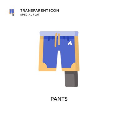 Pantolon vektör simgesi. Düz çizim. EPS 10 vektörü.