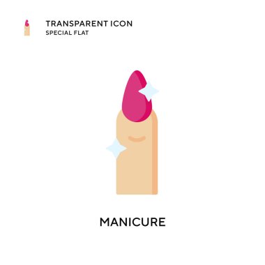 Manikür vektör simgesi. Düz çizim. EPS 10 vektörü.