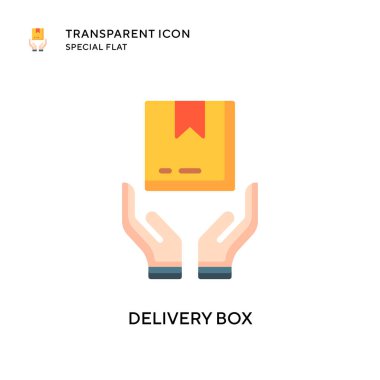Teslimat kutusu vektör simgesi. Düz çizim. EPS 10 vektörü.