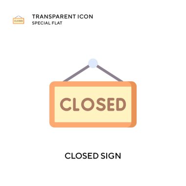 Kapalı işaret vektör simgesi. Düz çizim. EPS 10 vektörü.