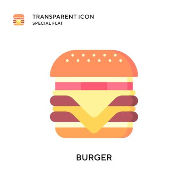 Burger vektör ikonu. Düz çizim. EPS 10 vektörü.