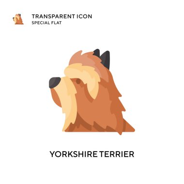 Yorkshire Teriyer vektör ikonu. Düz çizim. EPS 10 vektörü.