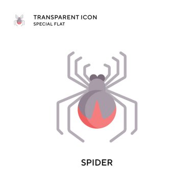 Örümcek vektör simgesi. Düz çizim. EPS 10 vektörü.