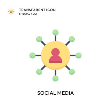 Sosyal medya vektör simgesi. Düz çizim. EPS 10 vektörü.