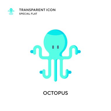 Ahtapot vektör simgesi. Düz çizim. EPS 10 vektörü.