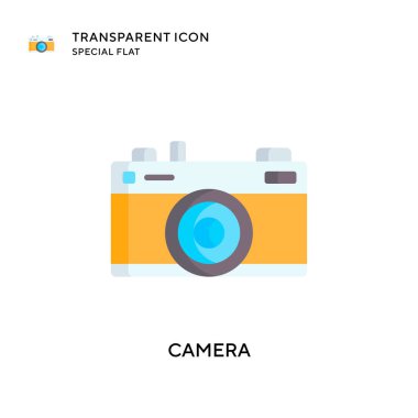 Kamera vektör simgesi. Düz çizim. EPS 10 vektörü.