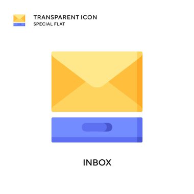Gelen kutusu vektör simgesi. Düz çizim. EPS 10 vektörü.