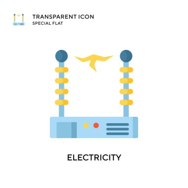 Elektrik vektör simgesi. Düz çizim. EPS 10 vektörü.