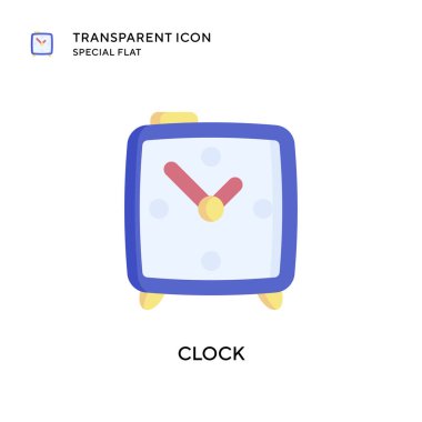 Saat vektör simgesi. Düz çizim. EPS 10 vektörü.