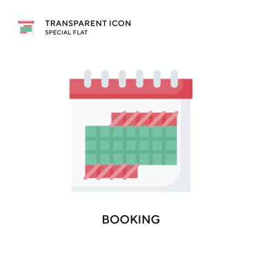 Vektör ikonu rezervasyon ediliyor. Düz çizim. EPS 10 vektörü.