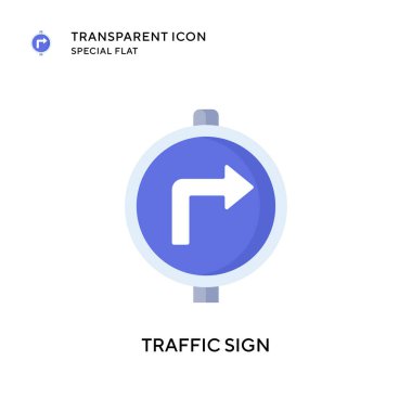 Trafik işareti vektör simgesi. Düz çizim. EPS 10 vektörü.