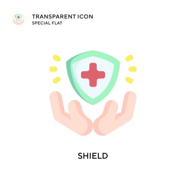 Kalkan vektör simgesi. Düz çizim. EPS 10 vektörü.