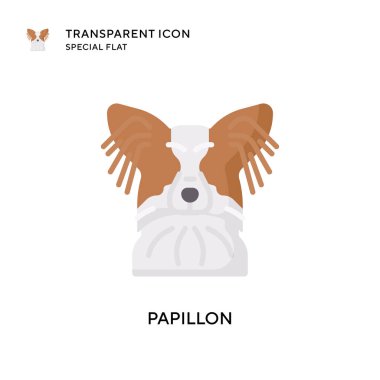 Papillon vektör simgesi. Düz çizim. EPS 10 vektörü.