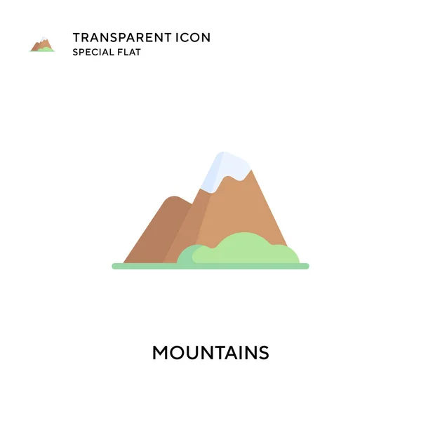 Icône Vectorielle Des Montagnes Illustration Style Plat Vecteur Eps — Image vectorielle