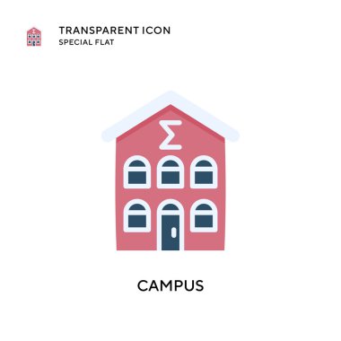 Kampüs vektör simgesi. Düz çizim. EPS 10 vektörü.
