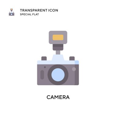 Kamera vektör simgesi. Düz çizim. EPS 10 vektörü.