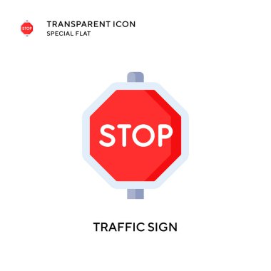 Trafik işareti vektör simgesi. Düz çizim. EPS 10 vektörü.