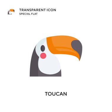 Toucan vektör simgesi. Düz çizim. EPS 10 vektörü.