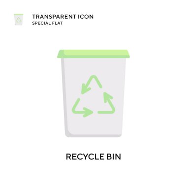 Çöp kutusu vektör simgesini geri dönüştür. Düz çizim. EPS 10 vektörü.