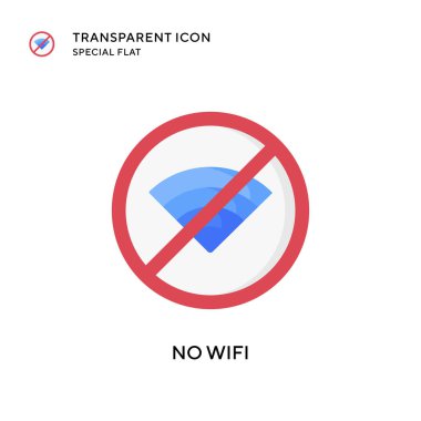 Wi-Fi vektör simgesi yok. Düz çizim. EPS 10 vektörü.