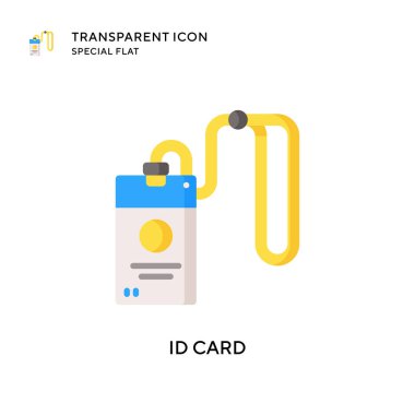 Kimlik kartı vektör simgesi. Düz çizim. EPS 10 vektörü.