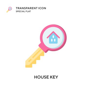 Evin anahtar vektör simgesi. Düz çizim. EPS 10 vektörü.