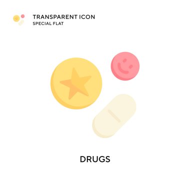 Uyuşturucu vektör ikonu. Düz çizim. EPS 10 vektörü.