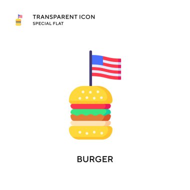 Burger vektör ikonu. Düz çizim. EPS 10 vektörü.