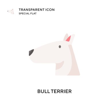 Bull terrier vektör ikonu. Düz çizim. EPS 10 vektörü.