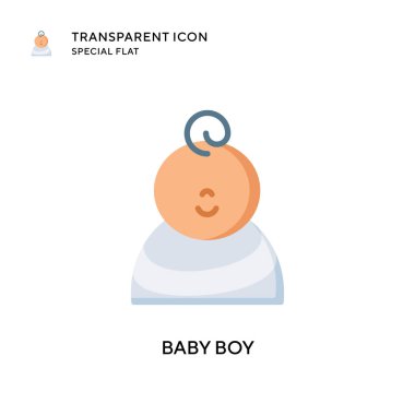 Bebek oğlan vektör ikonu. Düz çizim. EPS 10 vektörü.