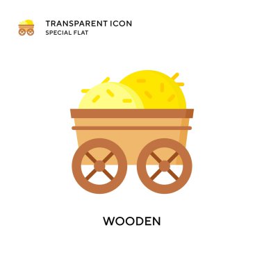 Tahta vektör simgesi. Düz çizim. EPS 10 vektörü.