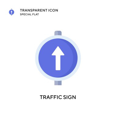 Trafik işareti vektör simgesi. Düz çizim. EPS 10 vektörü.