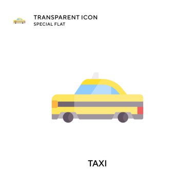 Taksi vektör simgesi. Düz çizim. EPS 10 vektörü.