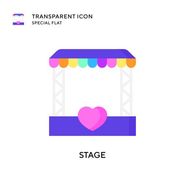 Sahne vektör simgesi. Düz çizim. EPS 10 vektörü.