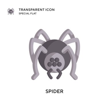 Örümcek vektör simgesi. Düz çizim. EPS 10 vektörü.