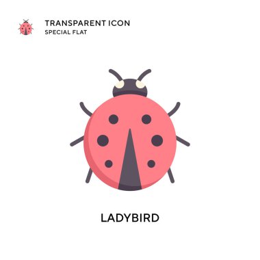 Uğur böceği vektör simgesi. Düz çizim. EPS 10 vektörü.