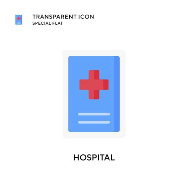 Hastane vektör ikonu. Düz çizim. EPS 10 vektörü.