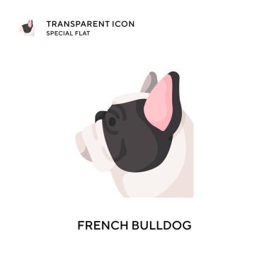 Fransız buldog vektör simgesi. Düz çizim. EPS 10 vektörü.