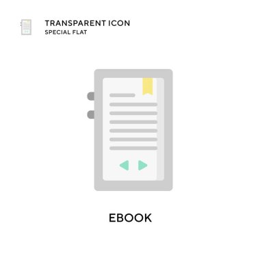 Ebook vektör simgesi. Düz çizim. EPS 10 vektörü.