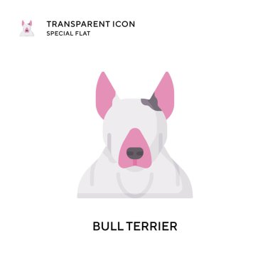 Bull terrier vektör ikonu. Düz çizim. EPS 10 vektörü.