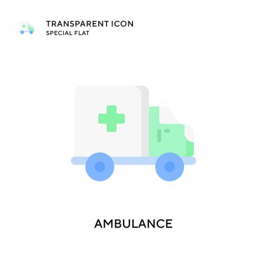 Ambulans vektör simgesi. Düz çizim. EPS 10 vektörü.