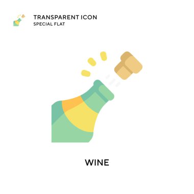 Şarap vektör simgesi. Düz çizim. EPS 10 vektörü.